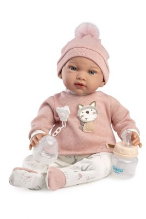 Guca 10301 ADA - zátěžová realistická panenka miminko s měkkým látkovým tělem - 42 cm