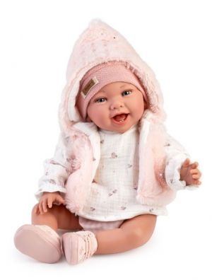 Guca 10284 OLIVIE - zátěžová realistická panenka miminko s měkkým látkovým tělem - 42 cm