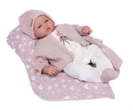 Guca 880 EVA - realistická panenka miminko se zvuky a měkkým látkovým tělem - 46 cm