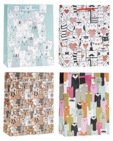 Dárková taška M 26x32x10cm-Kočičí a psí společnost