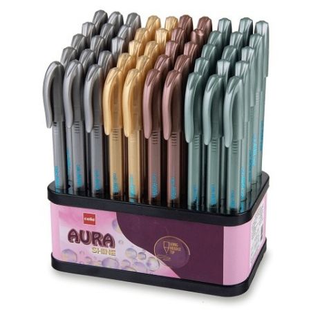 Kuličkové pero Cello AURA Shine - stojánek, 50 ks