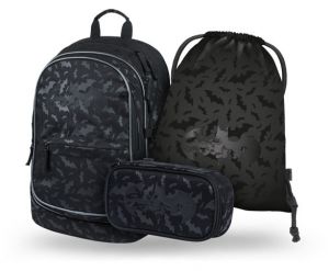 BAAGL SET 3 Core Batman černý: batoh, penál, sáček GRS