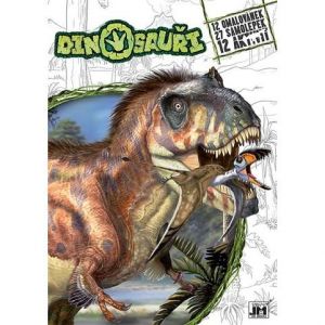 Omalovánky A4 se samolepkami Dinosauři