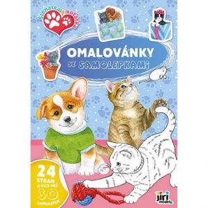 Omalovánky A4 se samolepkami Štěňátka a koťátka