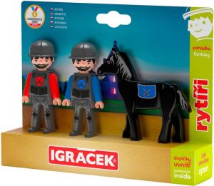 EFKO Igráček TRIO Dva rytíři a černý kůň