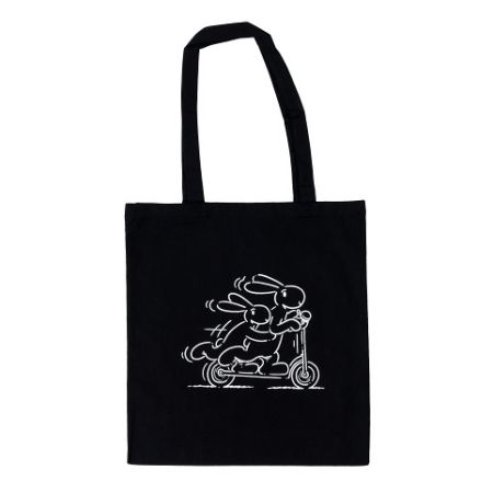 Taška přes rameno Bob a Bobek, 42x38 cm, černá, koloběžka