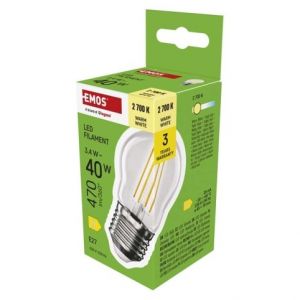 EMOS LED žárovka Filament Mini Globe / E27 / 3,4 W (40 W) / 470 lm / teplá bílá