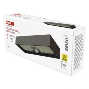 EMOS Solární LED svítidlo BRIXO s pohybovým čidlem, černé, neutrální bílá