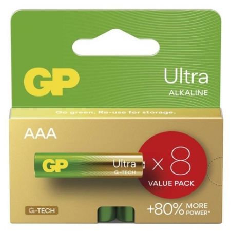 GP Alkalická baterie GP Ultra AAA (LR03), 8 ks