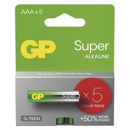 GP Alkalická baterie GP Super AAA (LR03) 5 ks