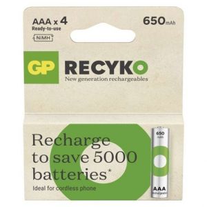 GP Nabíjecí baterie GP ReCyko 650 mAh AAA (HR03), 4 ks