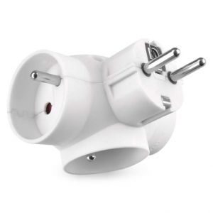 EMOS Rozbočovací zásuvka 3×, kulatá, bílá