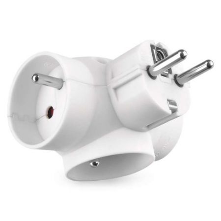 EMOS Rozbočovací zásuvka 3×, kulatá, bílá