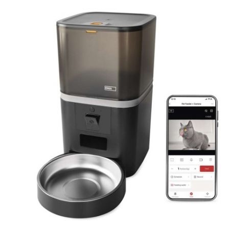 EMOS GoSmart dávkovač krmiva Pet Care s kamerou, 6 l, černý, Wi-Fi