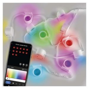 EMOS GoSmart LED bodové svítidlo – řetěz 255 cm, 12 dílů, 7 W, RGBIC+CCT, stmívatelné, WiF