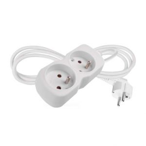 EMOS Prodlužovací kabel 1,4 m / 2 zásuvka / bílý / PVC / 1 mm2