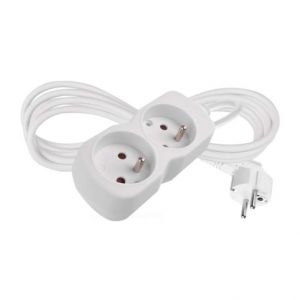 EMOS Prodlužovací kabel 2 m / 2 zásuvka / bílý / PVC / 1 mm2