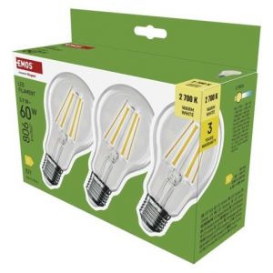 EMOS LED žárovka Filament A60 / E27 / 5,9 W (60 W) / 806 lm / teplá bílá