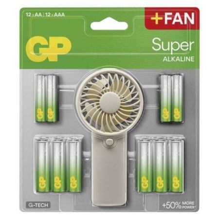 GP GP alkalická baterie SUPER AA 12 + AAA 12 + Fan BL