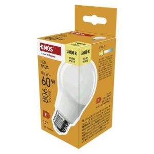 EMOS LED žárovka Basic A60 / E27 / 8,8 W (60 W) / 806 lm / teplá bílá