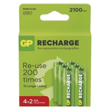 GP Nabíjecí baterie GP Recharge 2100 AA (HR6) 6ks