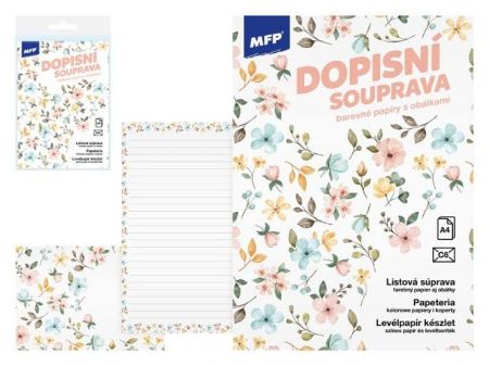 Dopisní papír barevný LUX 5+10 (Květy)