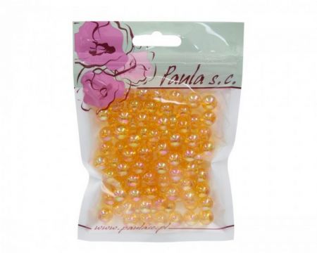 Korálky 10mm pomerančové plastové 50 g
