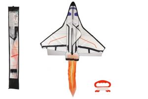 Drak létající raketoplán nylon 104x80cm v látkovém sáčku