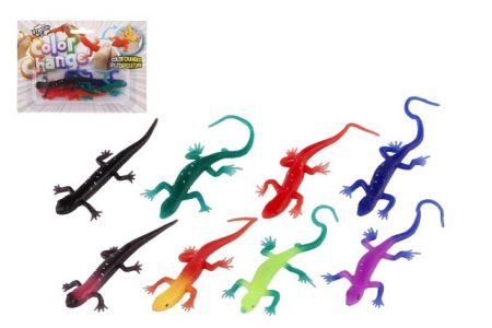Ještěrka natahovací elastická měnící barvu, 4ks