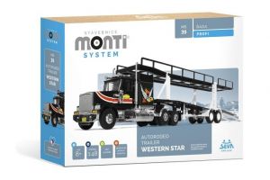 Stavebnice Monti 39 Autorodeo trailer Western star 1:48 v krabici 32x20x7,5cm