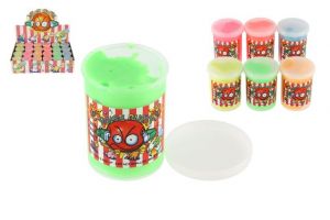 Sliz - hmota 80g prdící 6x5cm asst 6 barev 24ks v boxu