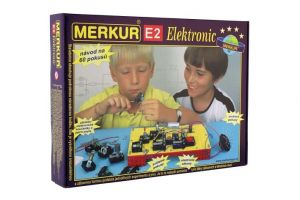 Stavebnice MERKUR E2 elektronic v krabici 36x27x6cm