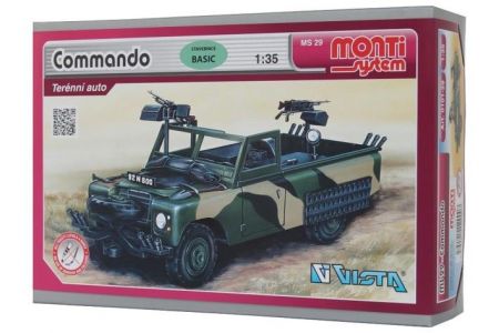 Stavebnice Monti 29 Commando Land Rover 1:35 v krabici 22x15x6cm
