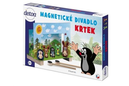 Divadlo Krtek magnetické dřevěné s figurkami v krabici 33x23x3,5cm
