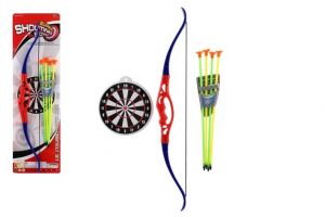 Luk+4 šípy s přísavkami plast 57cm na kartě