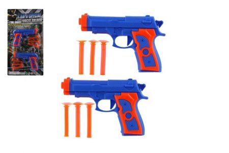 Pistole 2ks na přísavky plast 15cm na kartě