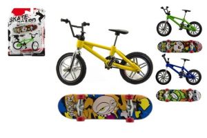 Kolo + skateboard prstový šroubovací plast 10cm asst mix druhů na kartě