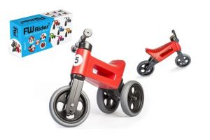 Odrážedlo červené FUNNY WHEELS 2v1 výška sedadla nastavitelná 28/31cm nosnost 50kg 18m+ v