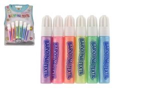 Barvy na textil perleťové 6ks na kartě 14x20cm