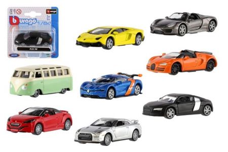 Auto Bburago 7-8cm 1:64 kov/plast mix druhů na kartě