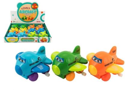 Letadlo s očima mávající křídla na natažení plast 8cm 6 barev