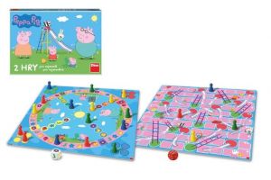 Pojď se hrát/Žebříky a skluzavky 2 společenské hry Prasátko Peppa/Peppa Pig v krabici