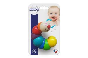 Housenka Tea barevná dřevěná 13cm na kartě 6m+