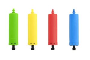 Pumpa na balónky plast 28x6cm 4 barvy karneval