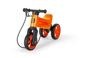 Odrážedlo FUNNY WHEELS Rider SuperSport oranž. 2v1+popruh, výš. sedla 28/30cm nos. 25kg