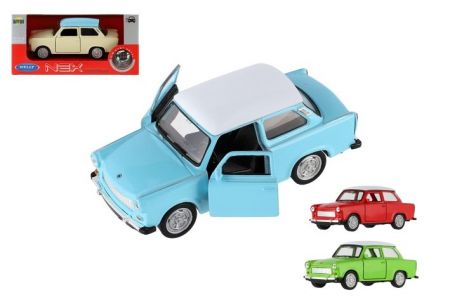 Auto Welly Trabant 601 Klasic kov/plast 11cm 1:34-39 na volný chod 4 barvy v krabičce