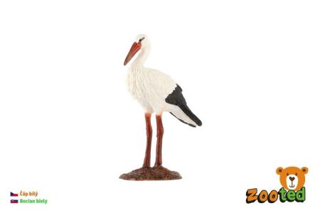 Čáp bílý zooted plast 9cm v sáčku