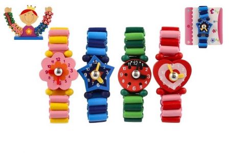 Hodinky dřevo náramkové 7cm 4 druhy