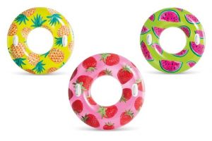 Kruh nafukovací velký s úchyty průměr 107cm 3 barvy v krabici 20x18x6,5cm 9+