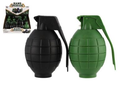 Granát ruční plast 10cm na baterie se zvukem se světlem 2 barvy